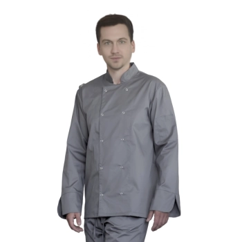 Bluza kucharska szara na napy elastyczna długi rękaw roz. S